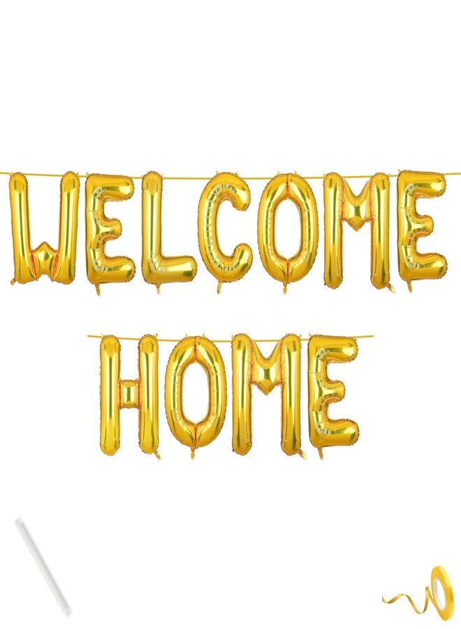 Flyloons لافتة ترحيب ذهبية من فلاي لونز للمولود الجديد (ولد/بنت) والعروس، بالونات فويل ذهبية لتزيين المطار، زينة احتفالات - Image 1